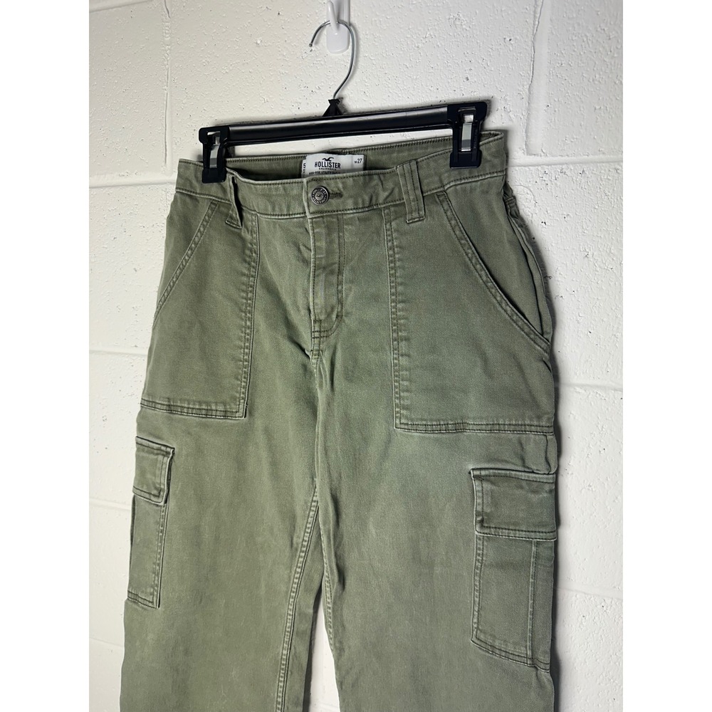 Hollister Olive Green Cargo Pants‎ High-Rise Utility Casual Women's Size 27